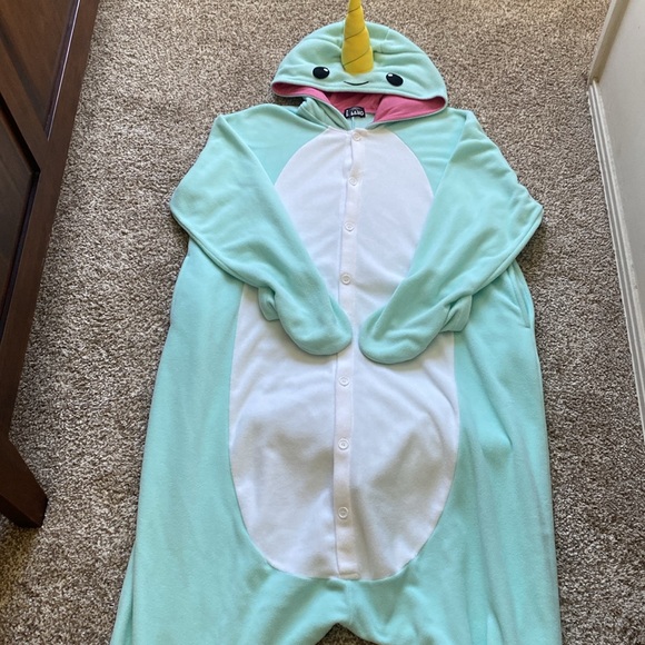 BLUE NARWHAL KIGURUMI ADULT ONESIE COSTUME 🌟EUC🌟 - Picture 2 of 16